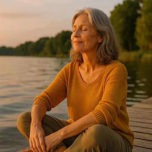 Woman  realigns with her Self on vacation