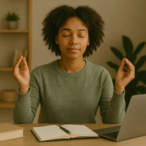 A woman simplifying her workload