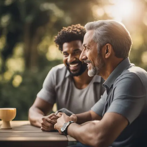 Two men communicating