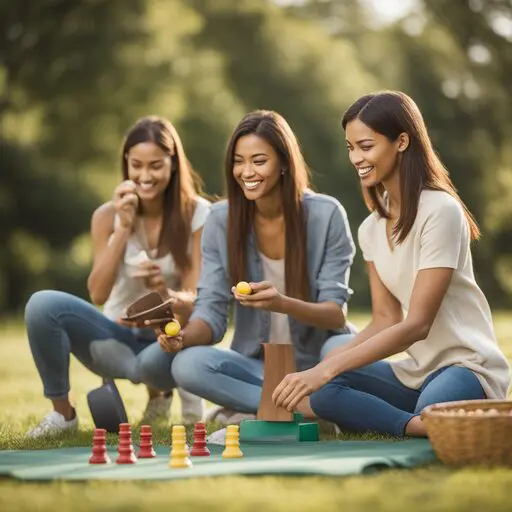 Women having fun outdoors