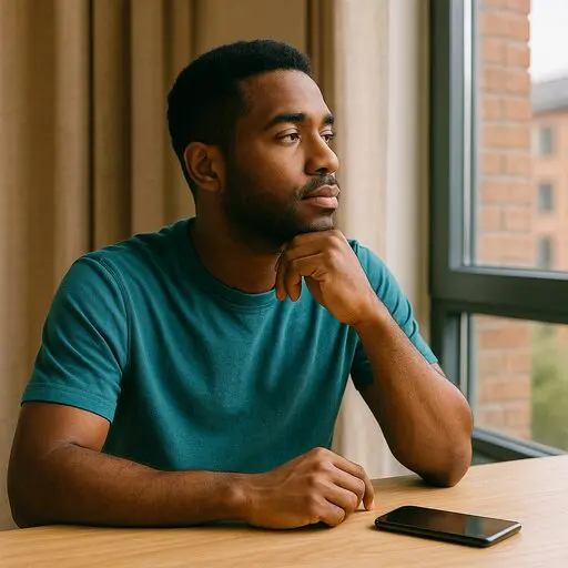 Man finding a moment of peace